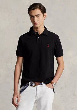 Ralph Lauren Piqué Cotton Polo Shirt - Black