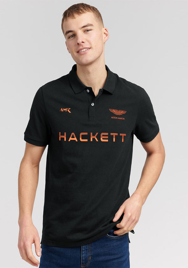 Hackett Piqué Cotton Polo Shirt - Black
