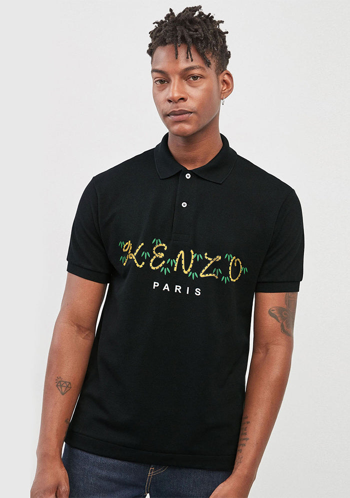 Kenzo Piqué Cotton Polo Shirt - Stone White