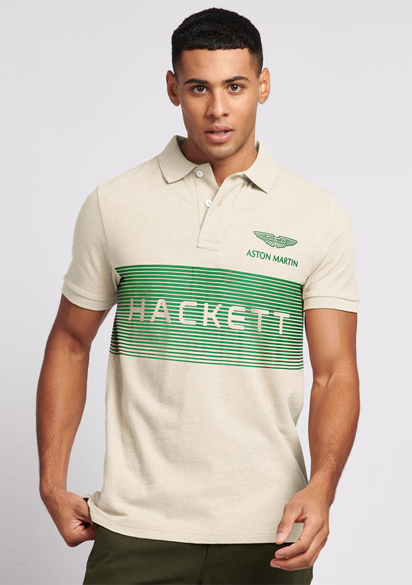 Hackett Piqué Cotton Polo Shirt - Stone White
