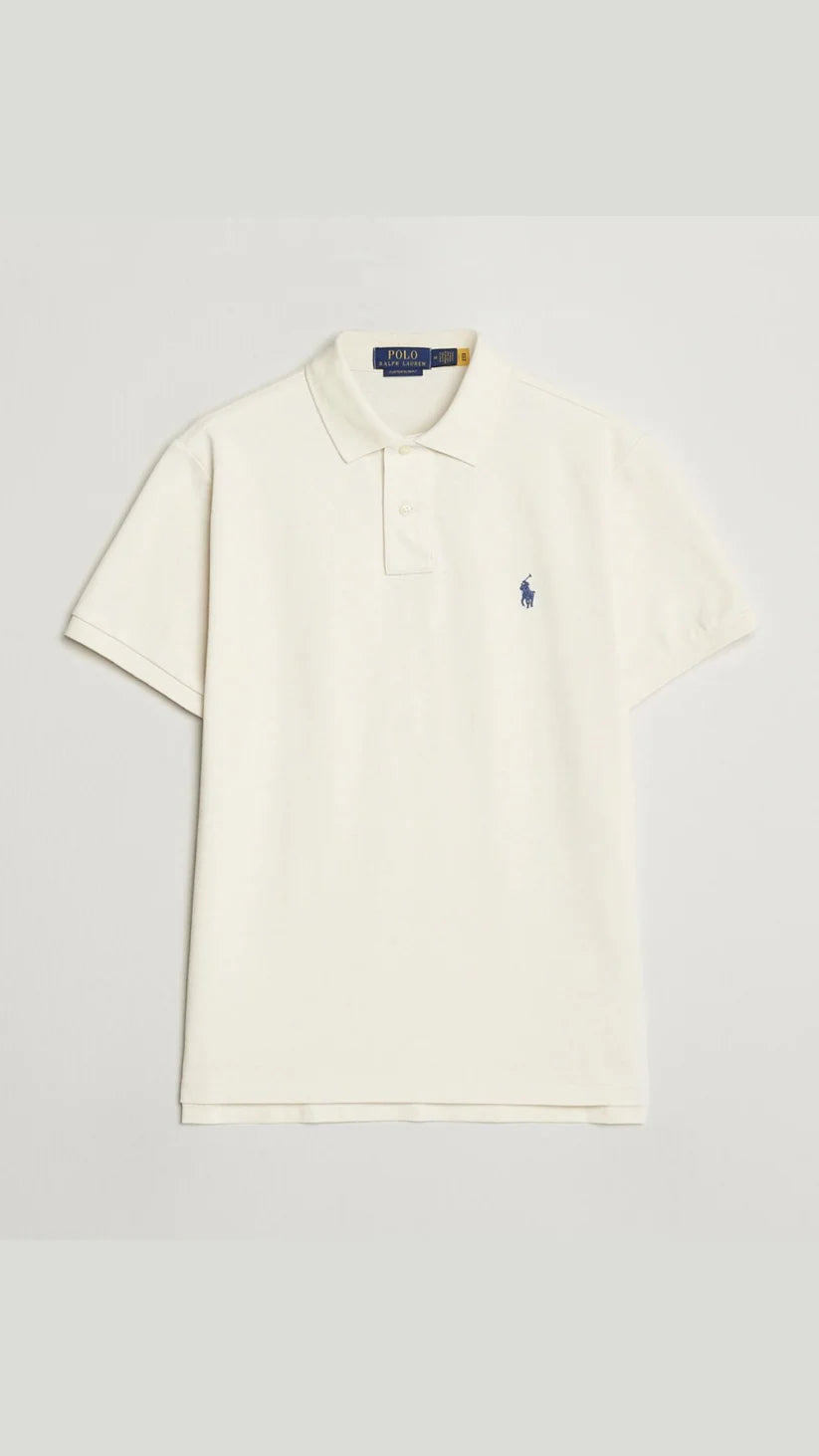 Ralph Lauren Piqué Cotton Polo Shirt - Stone White