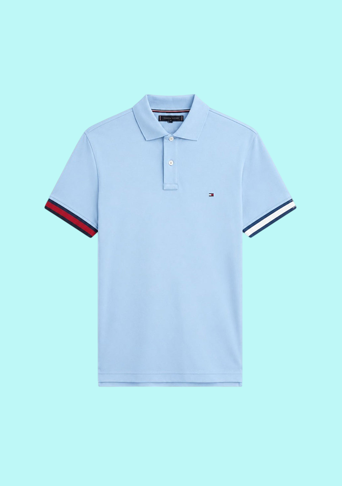 Tommy Hilfiger Premium Pique Cotton Polo - Sky Blue