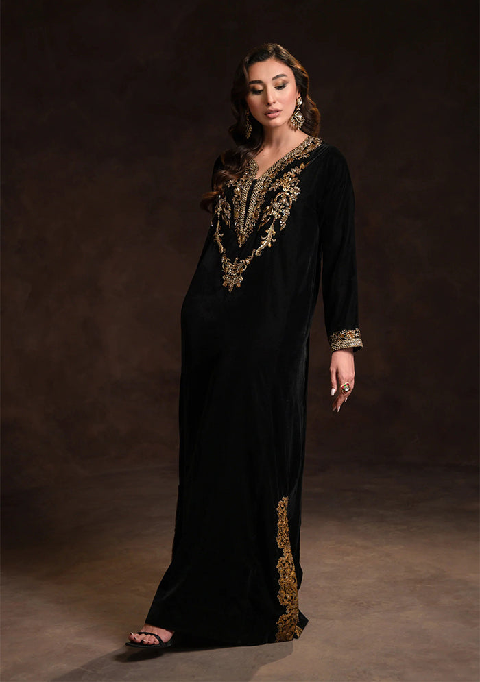 BLACK VELVET KAFTAN