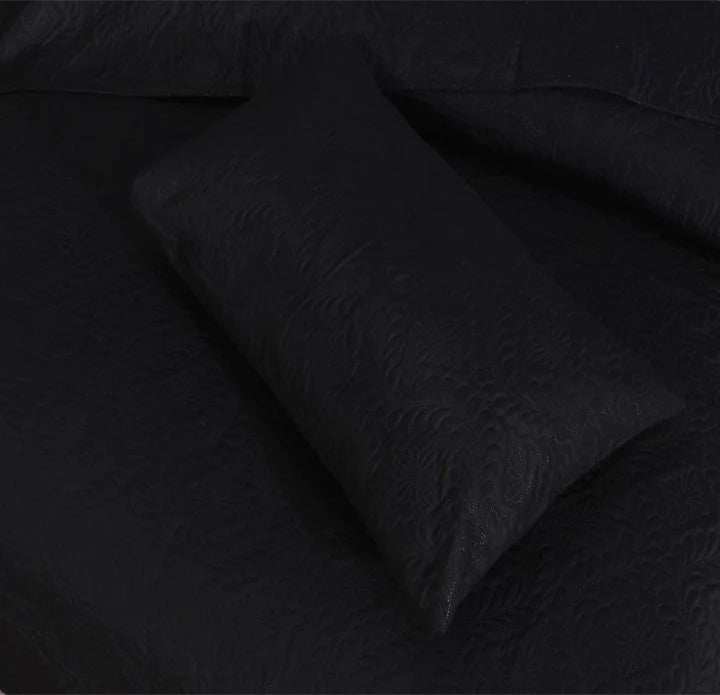 BLACK BEDSPREAD SET - 3 PCS (PREMIUM)