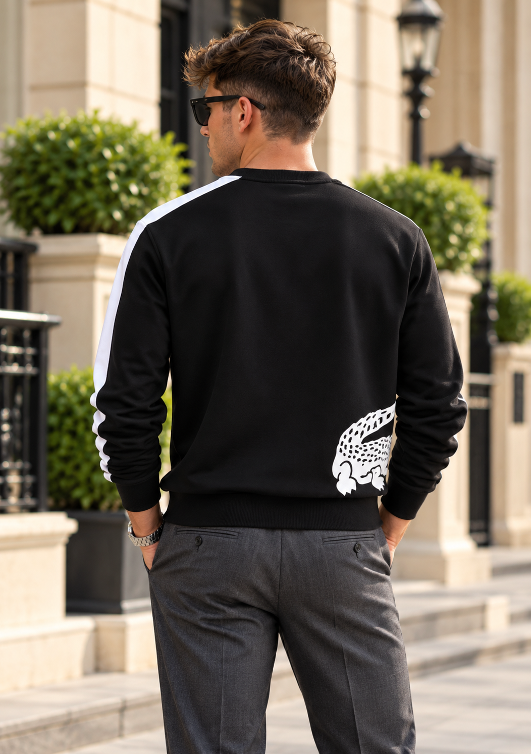 Lacoste Graphic Sweatshirt  - Black