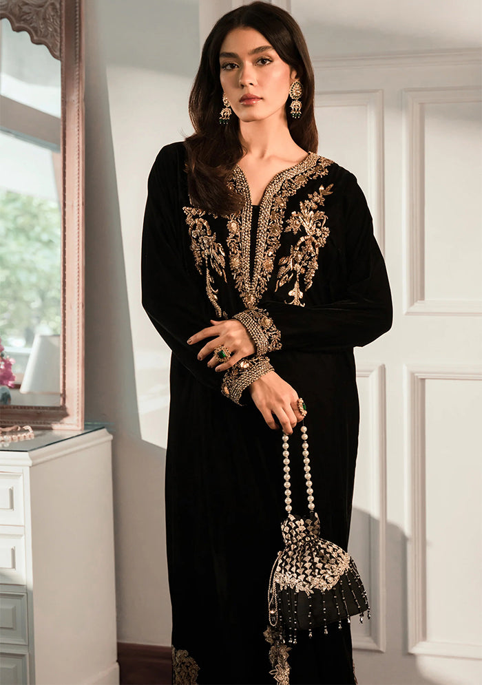 BLACK VELVET KAFTAN