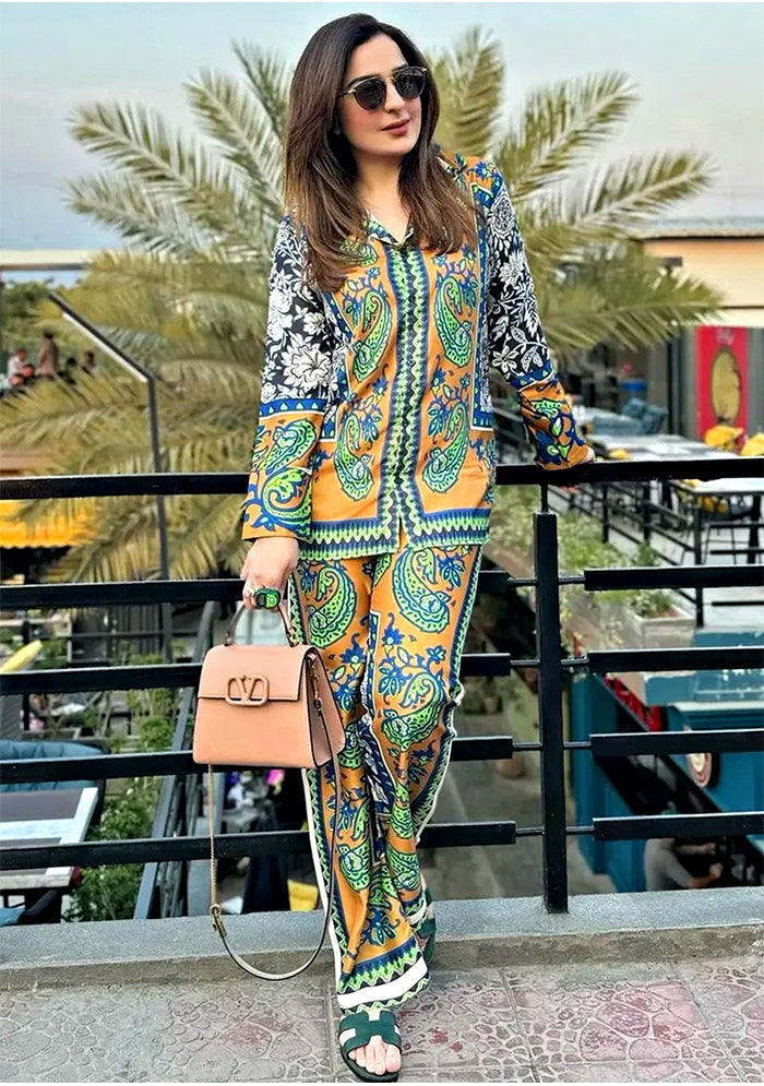 Printed Silk 3 Piece Outfit