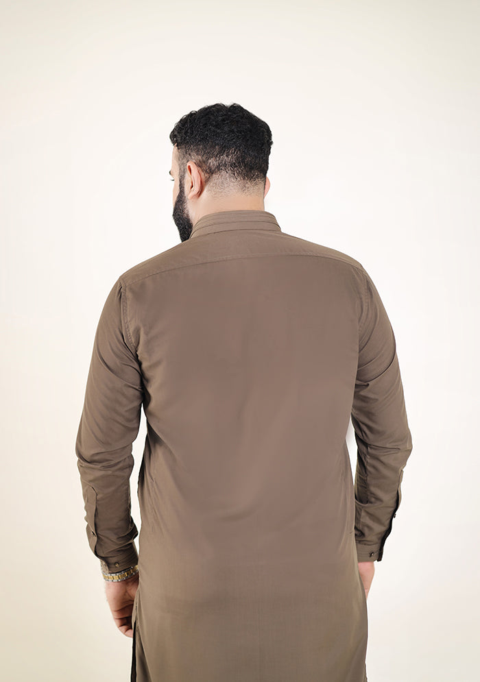 Premium Wash n Wear Suit - Khaki