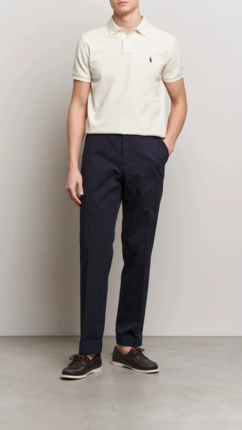 Ralph Lauren Piqué Cotton Polo Shirt - Stone White