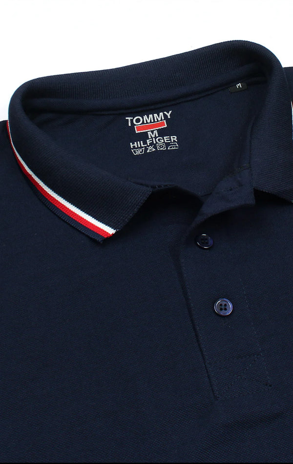 Tommy Hilfiger Cotton Polo Shirt - Navy Blue