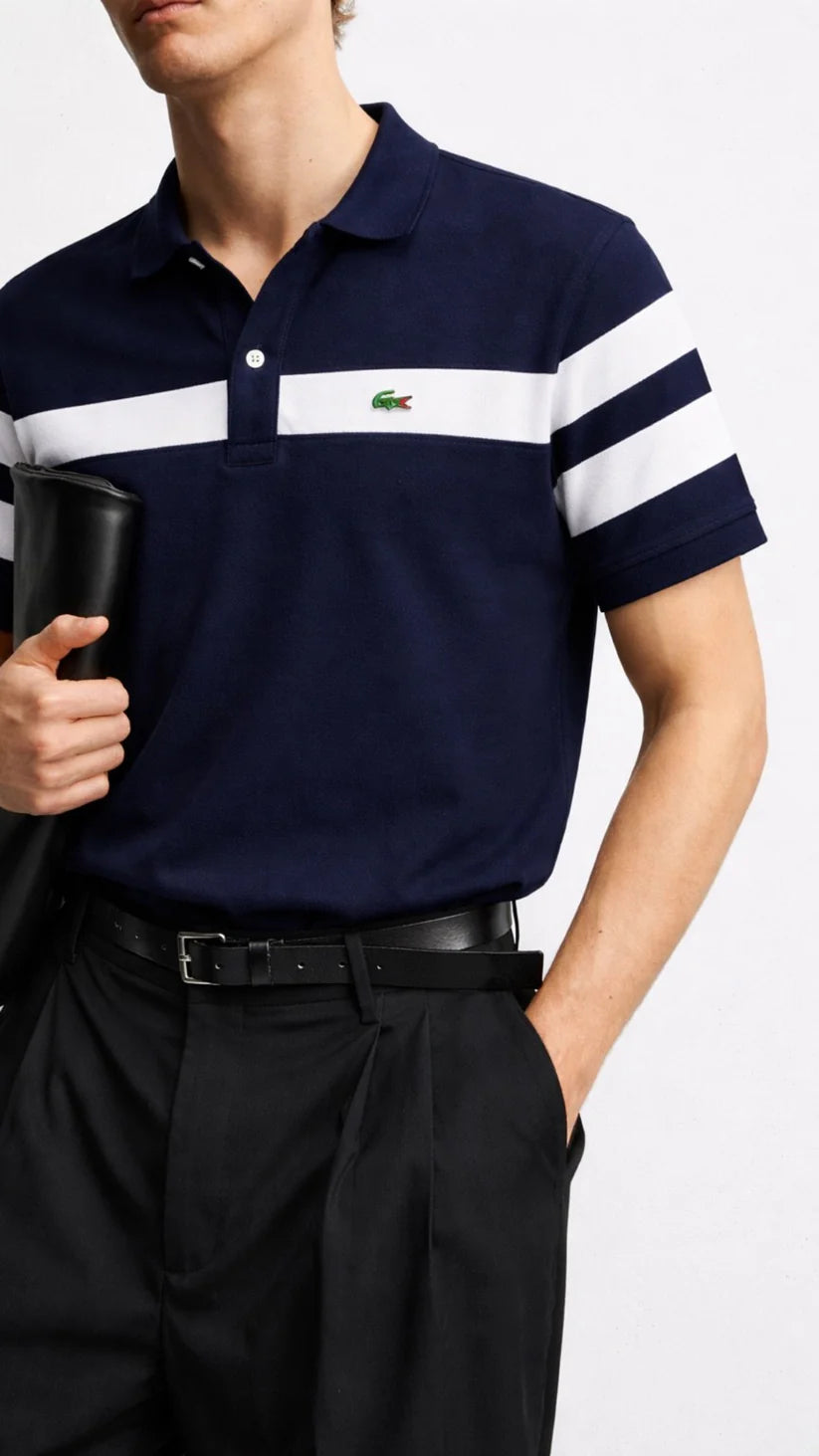 Lacoste Piqué Cotton Polo Shirt - Navy Blue