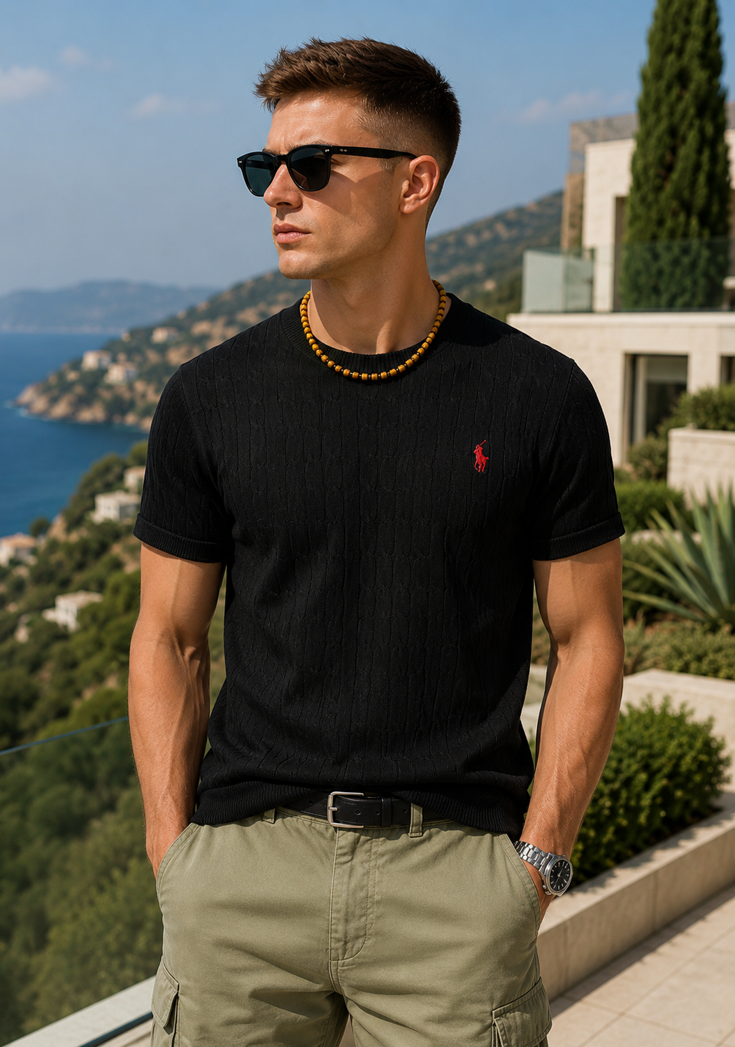 Ralph Lauren Premium Knitted T.Shirt - Black