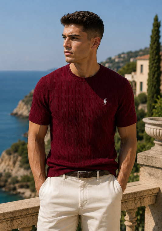 Ralph Lauren Premium Knitted T.Shirt - Burgundy