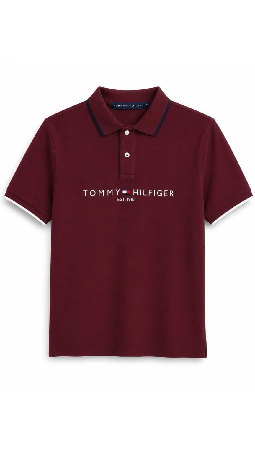 Tommy Hilfiger Signature Polo - Maroon