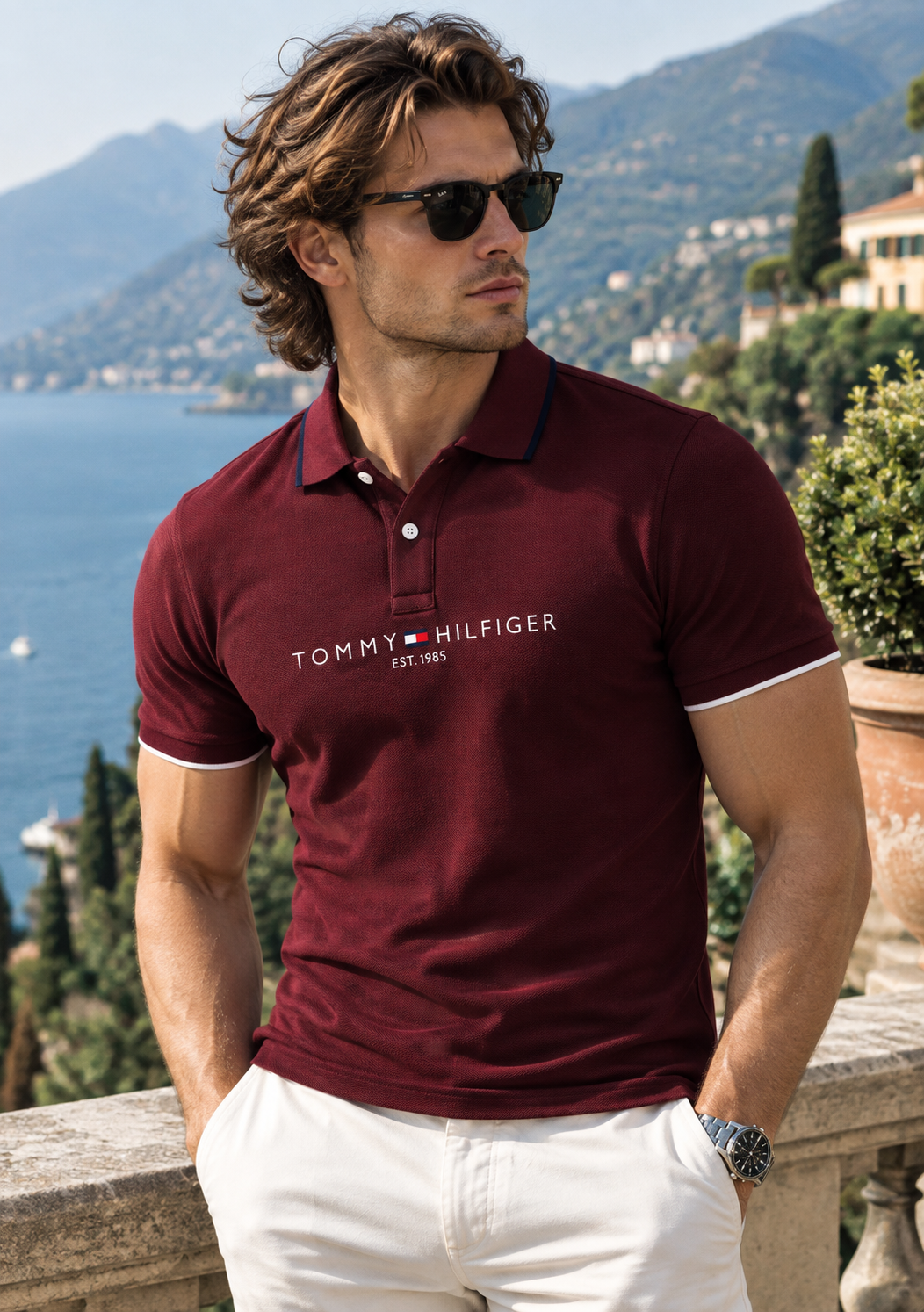 Tommy Hilfiger Signature Polo - Maroon
