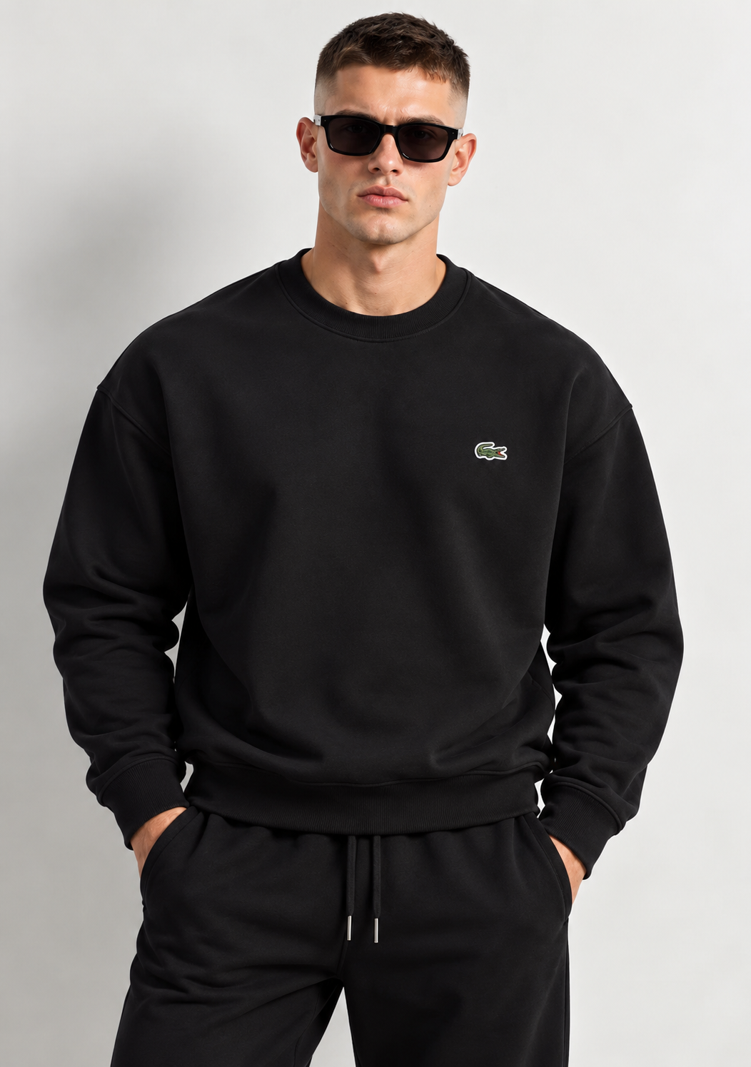 Lacoste Sweat Shirt Drop Shoulder - Black