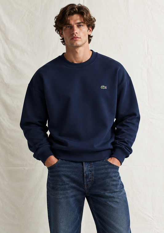 Lacoste Sweat Shirt Drop Shoulder - Navy Blue