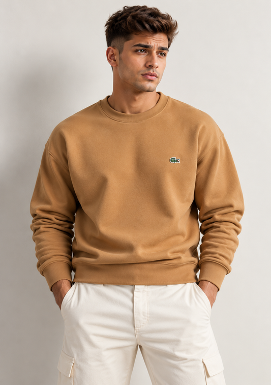 Lacoste Sweat Shirt Drop Shoulder - Camel
