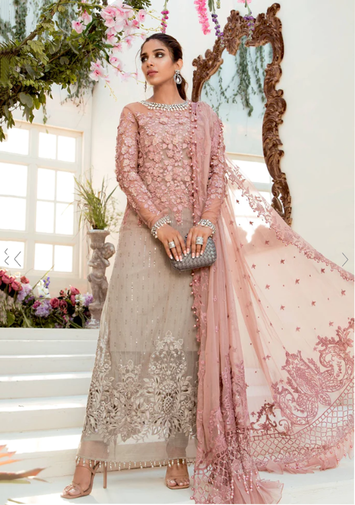 SUIT SILVER & ASH PINK - SF-1637