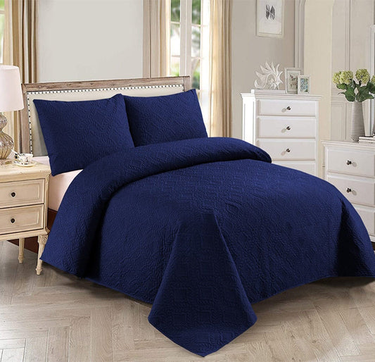 BLUE BEDSPREAD SET - 3 PCS (PREMIUM)