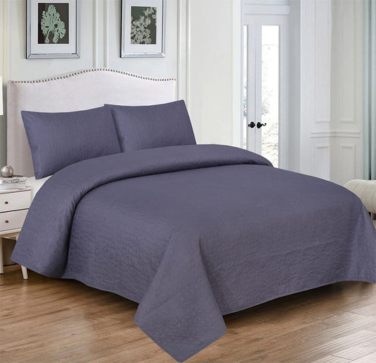 D.GREY BEDSPREAD SET - 3 PCS (PREMIUM)