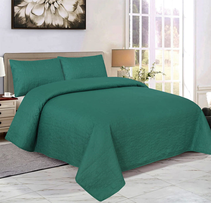 GREEN BEDSPREAD SET - 3 PCS (PREMIUM)