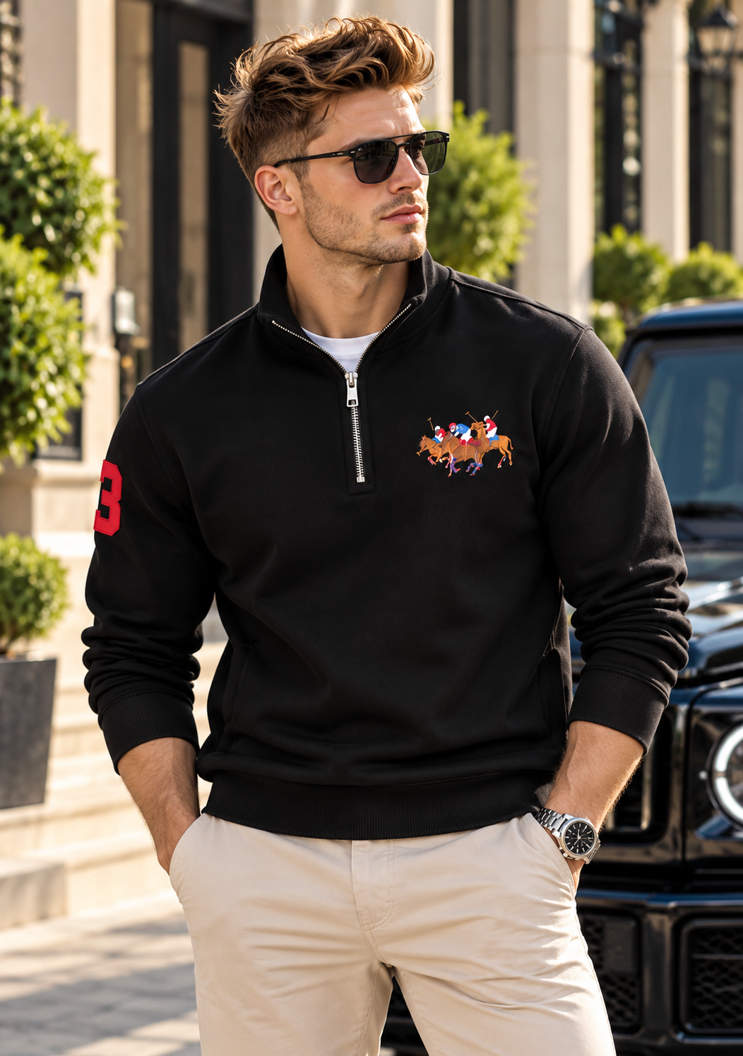 Triple Pony Imported Zipper - Black