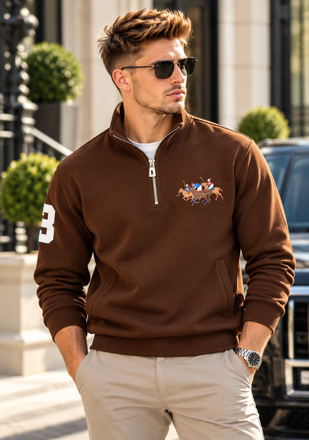 Triple Pony Imported Zipper - Dark Brown