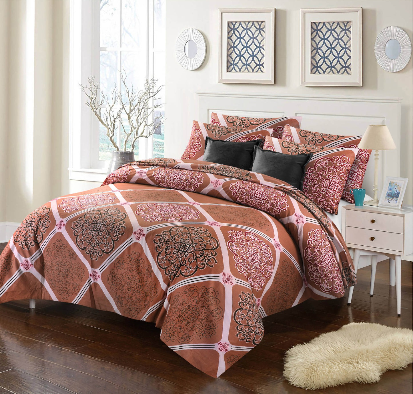 5 PCs Bed Spread Set-Multi Work