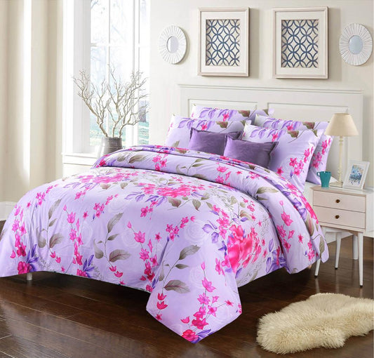 5 PCs Bed Spread Set-Blooming Flower