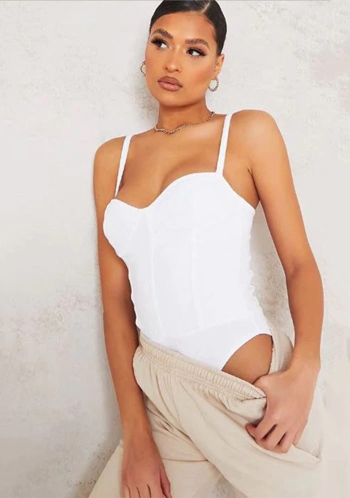 Cami Strap Bodysuit - white
