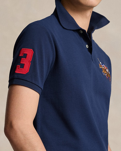 Ralph Lauren Piqué Cotton Triple Pony - Navy