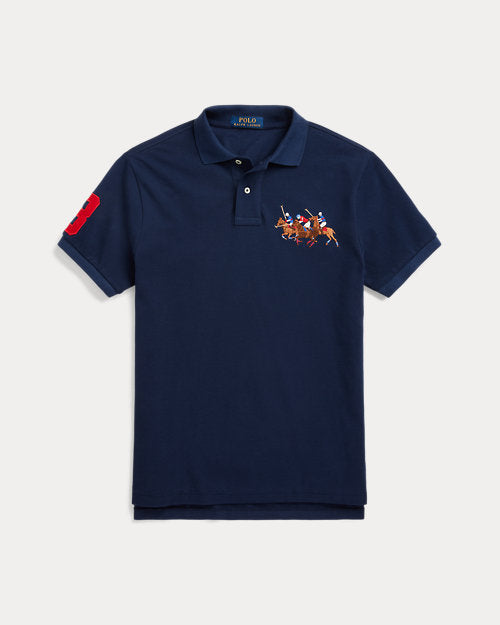 Ralph Lauren Piqué Cotton Triple Pony - Navy
