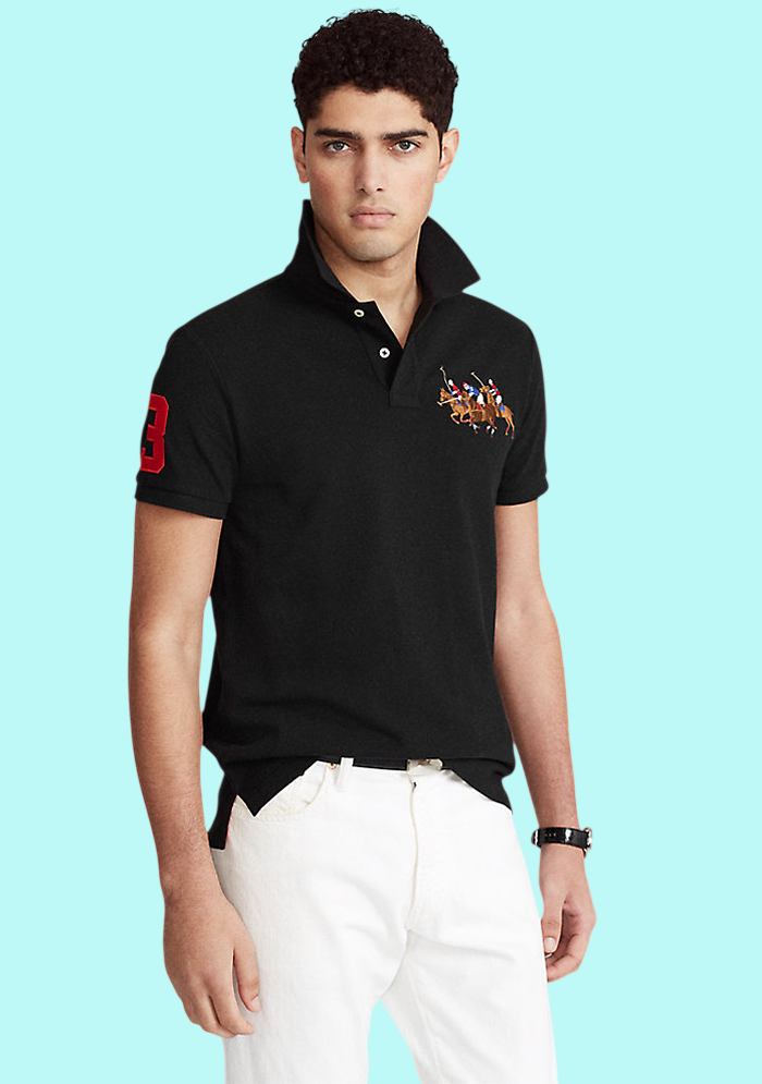 Ralph Lauren Piqué Cotton Triple Pony - Black